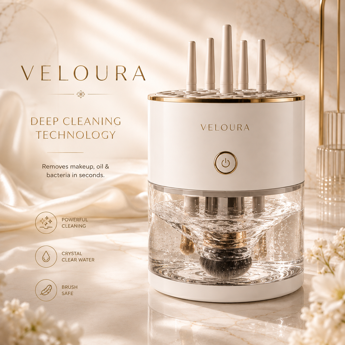 Veloura Electric Makeup Brush Cleaner